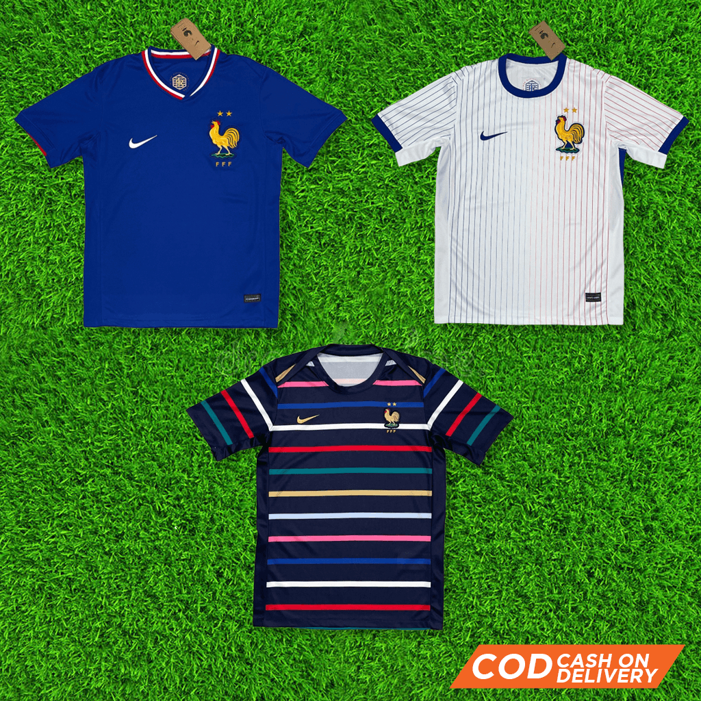 French NATIONAL TEAM JERSEY HOME AWAY PREMATCH EURO 2024 FOOTBALL