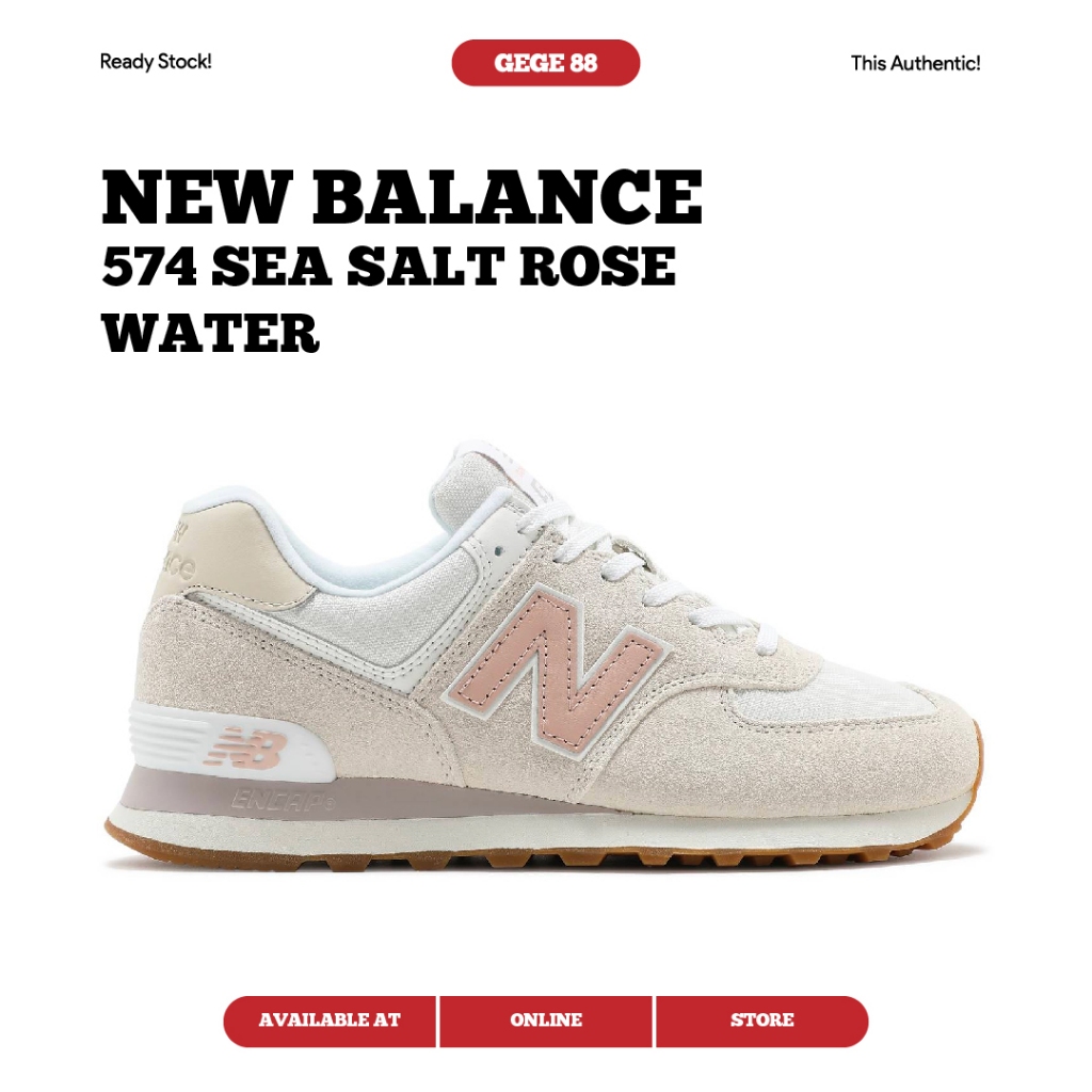 New Balance 574 Sea Salt Rose Water 100 Original Sneakers Casual
