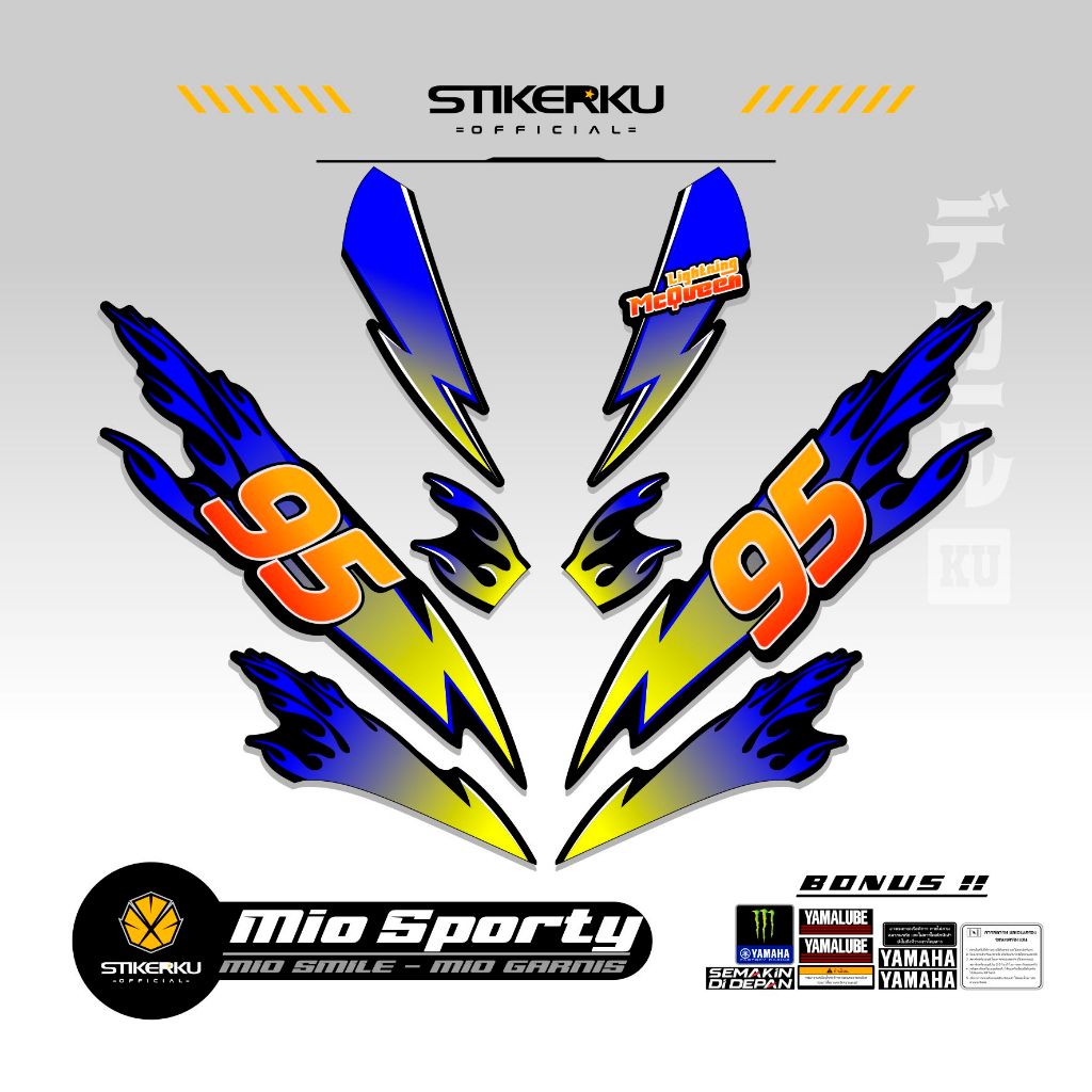 Mio SPORTY STRIPING MOTIF 113 / MIO SMILE STICKER / URBAN STICKER ...