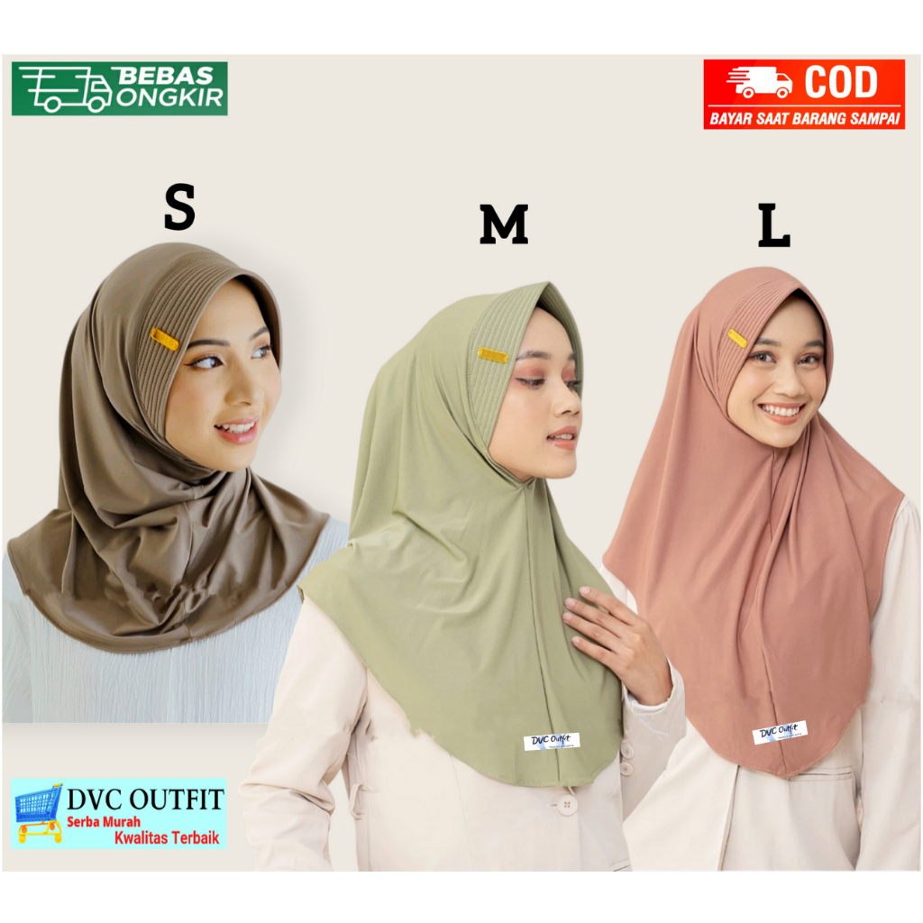 Dvc - Instant Hijab DAILY Premium S M L Lebel Iron Jersey Premium Adult ...