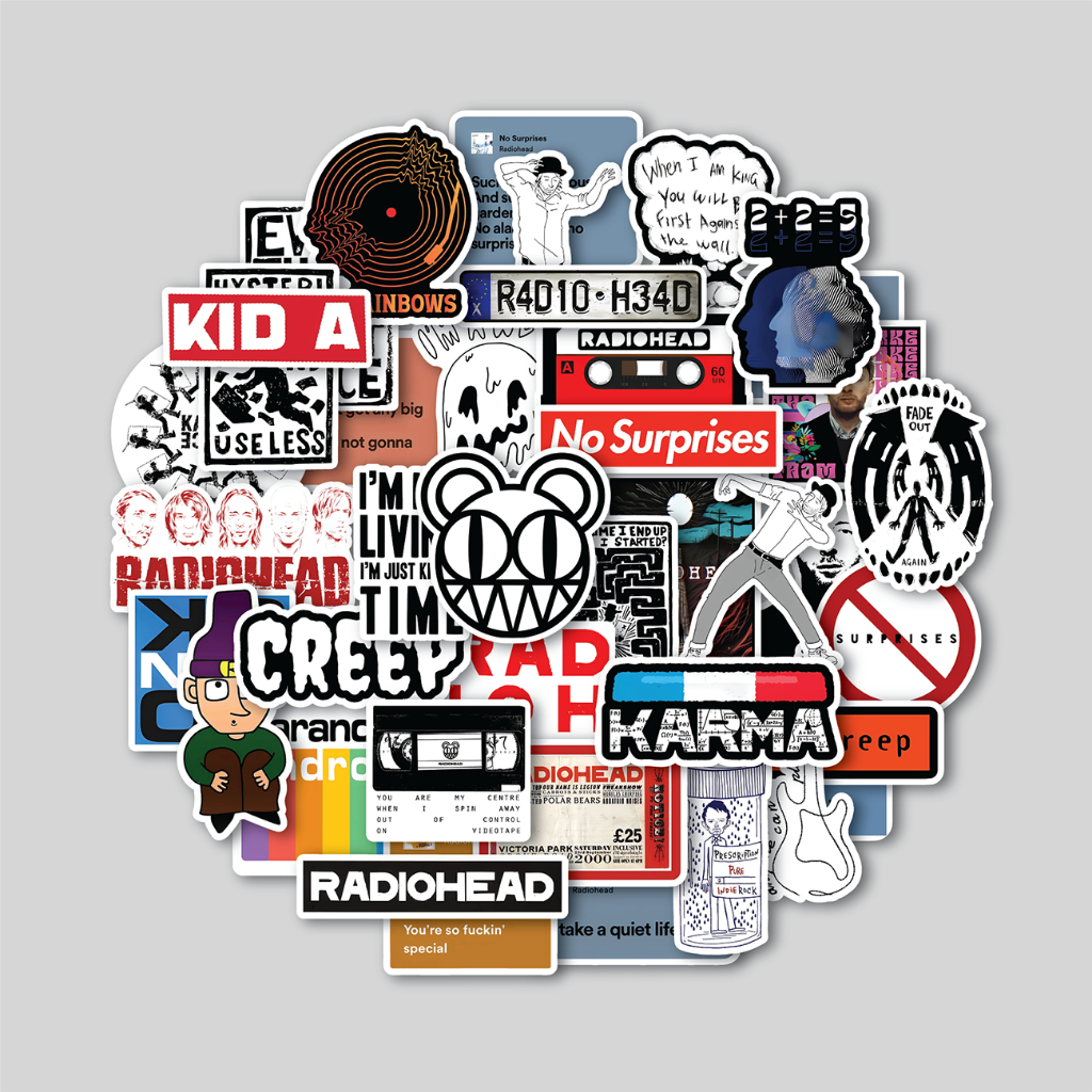 Radiohead STICKER PACK | Tumbler STICKER | Helmet Suitcase LAPTOP ...