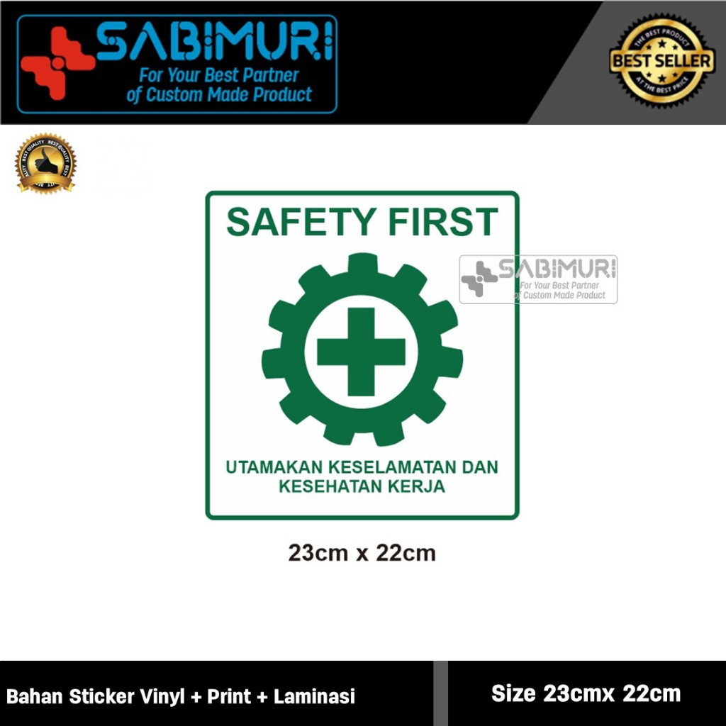 Vinyl Sign Sticker K3 Prioritizes Safety 22cm x 23cm | Shopee Philippines