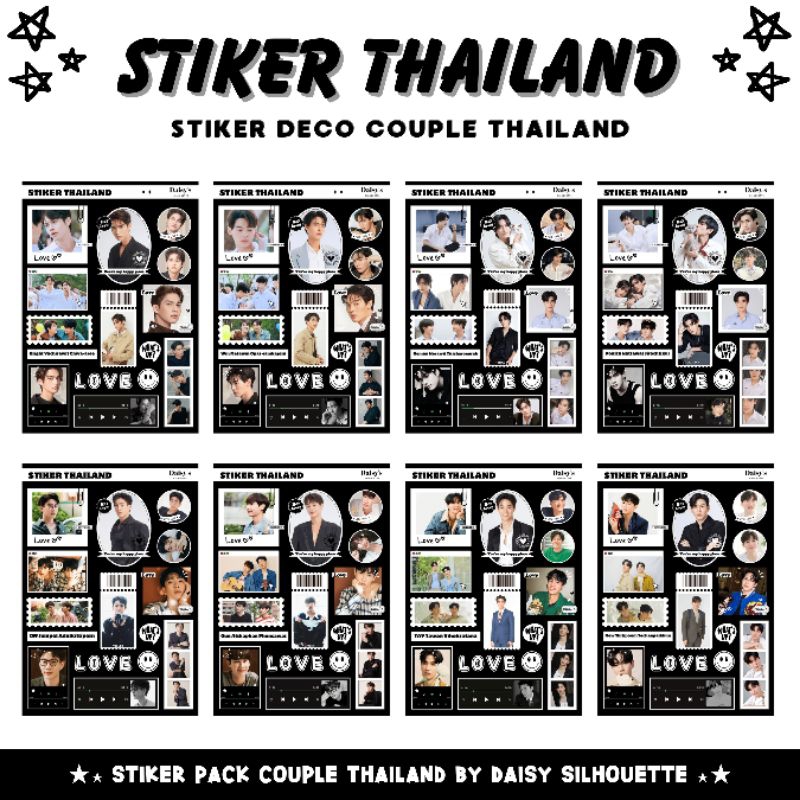 Thailand COUPLE DECO PACK STICKERS || Thaibl // THAIGL || Deco VINYL ...