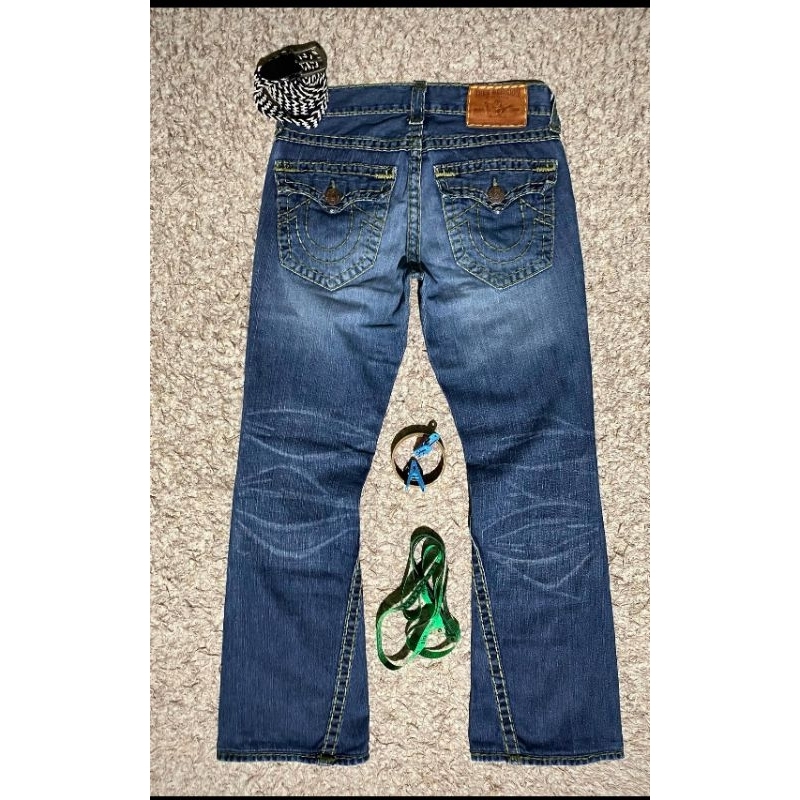 True religion green stitch jeans (rare item) | Shopee Philippines