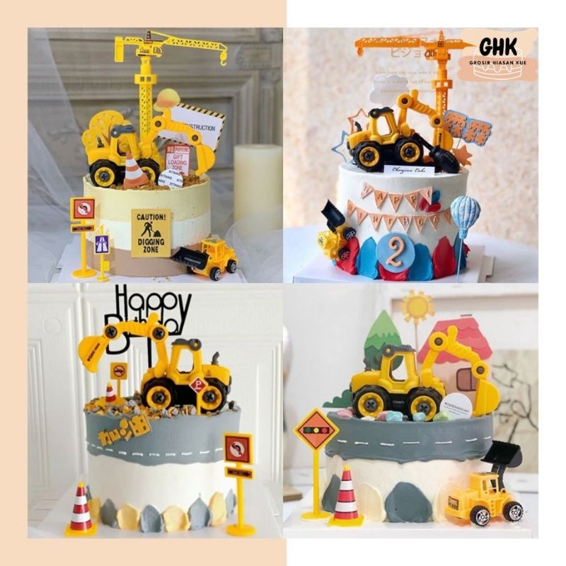 Beko Crane Rambu Excavator Construction Cake Topper Theme Cake ...