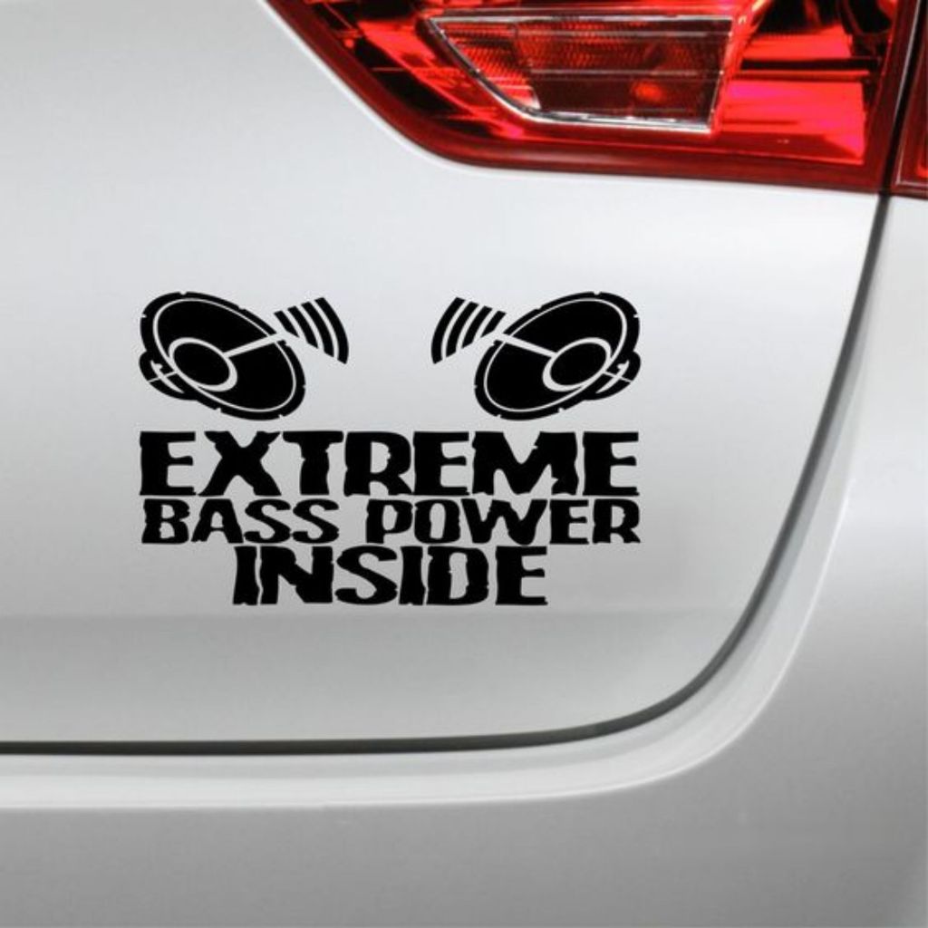 Cutting STICKER EXTREME BASS POWER INSIDE STIGER Quality Car Luggage ...