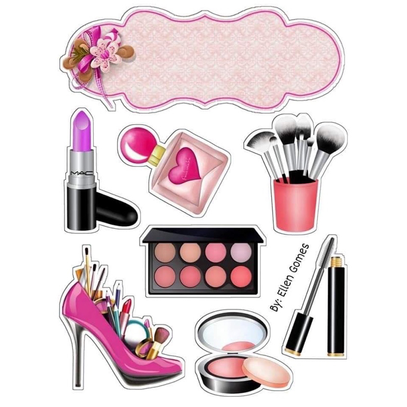 MAKE UP Topper/Happy Birthday Cake Topper Can Request Name and Age/MAKE ...
