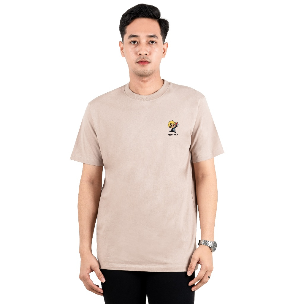 Otsky Men's T-shirt Embroidered Logo One Piece Series Cotton 24s (2C ...
