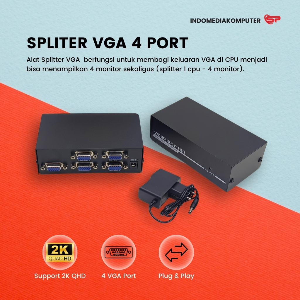 Vga Spliter 4 Port VGA Spliter 4 Port Spliter 4 Port VGA | Shopee ...