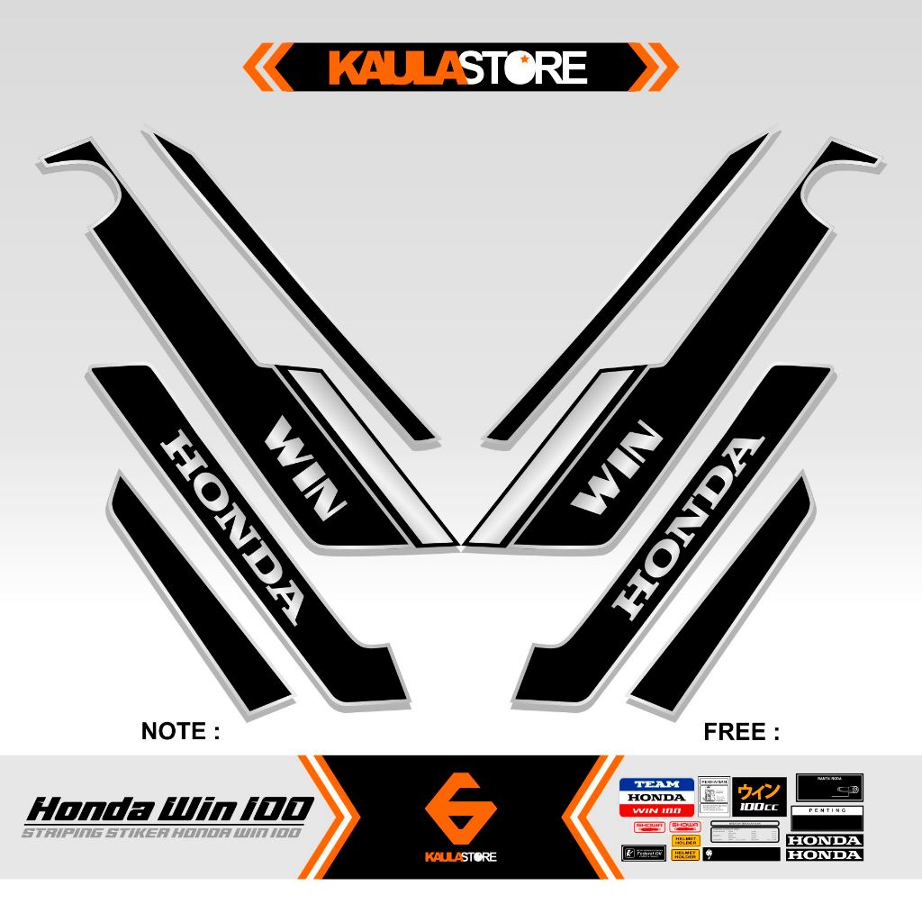HONDA WIN STRIPING 10 MOTIF/ WIN 100 STICKER/ VIRAL WIN 100 VARIATION ...