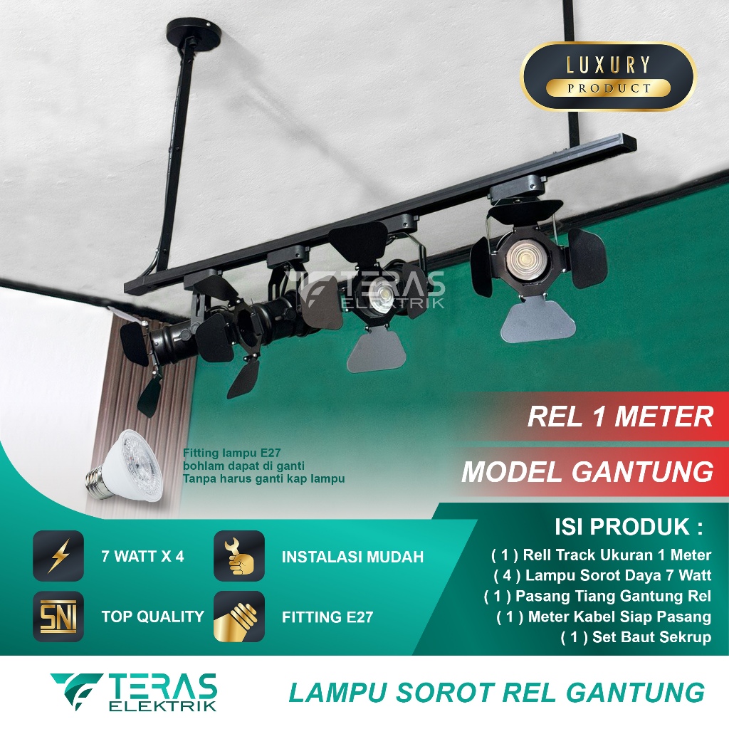 7 watt mini studio rail spotlight package, 1 set contains 4 studio rail ...