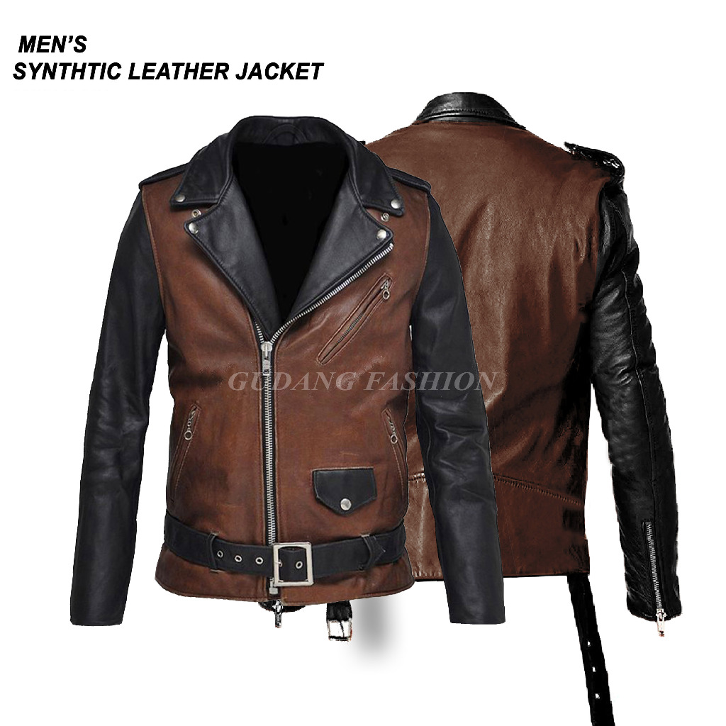Men's Rock N Roll Jacket Men's Leather Jacket Men's Synthetic Leather ...