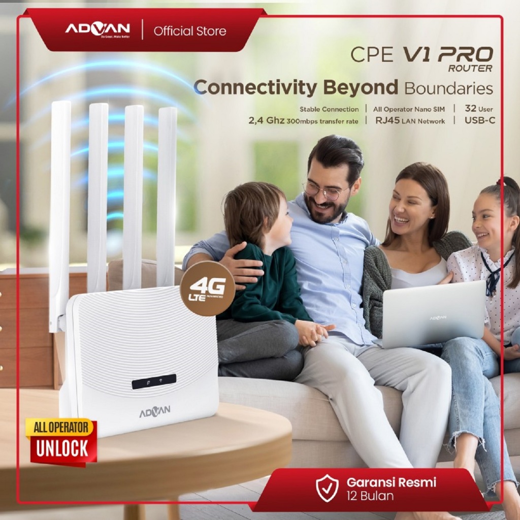 Advan V1 Pro Modem Wireless CPE 4G LTE Unlock All Operators - Free ...