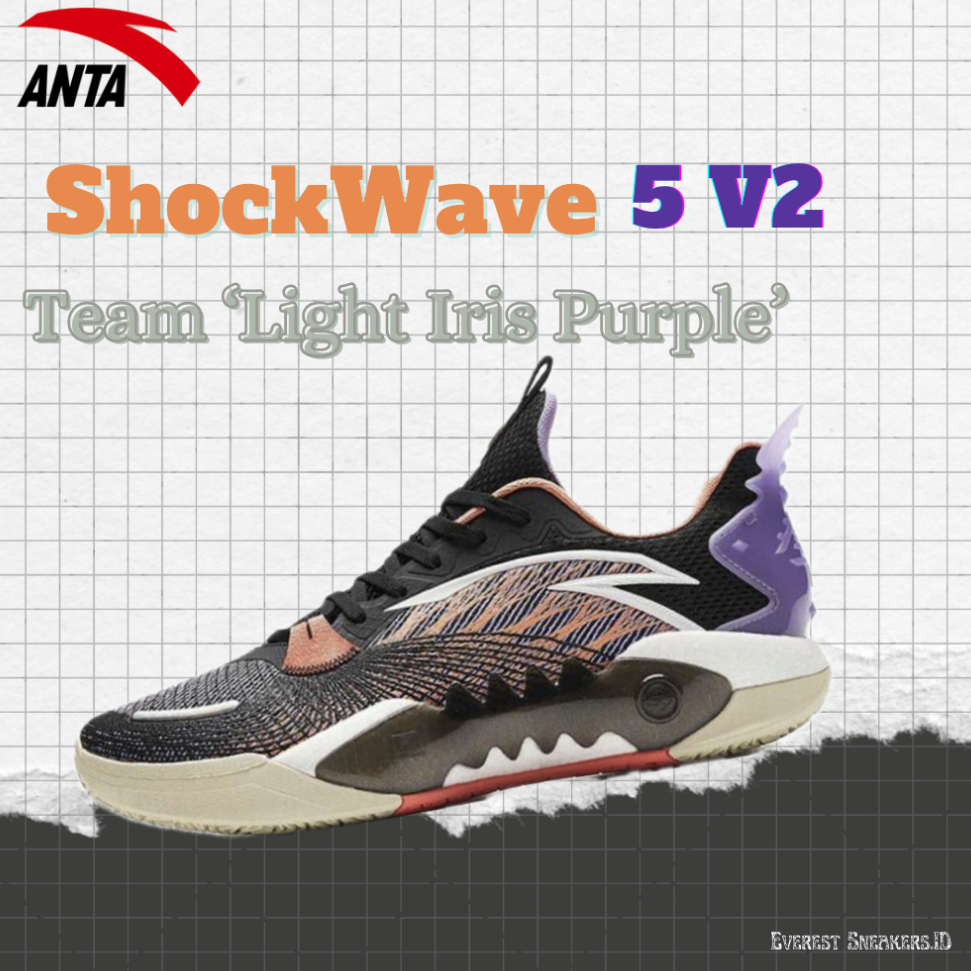 Anta Shock Wave 5 Team Basketball Shoes'Light Iris Purple' 112411606-1 ...