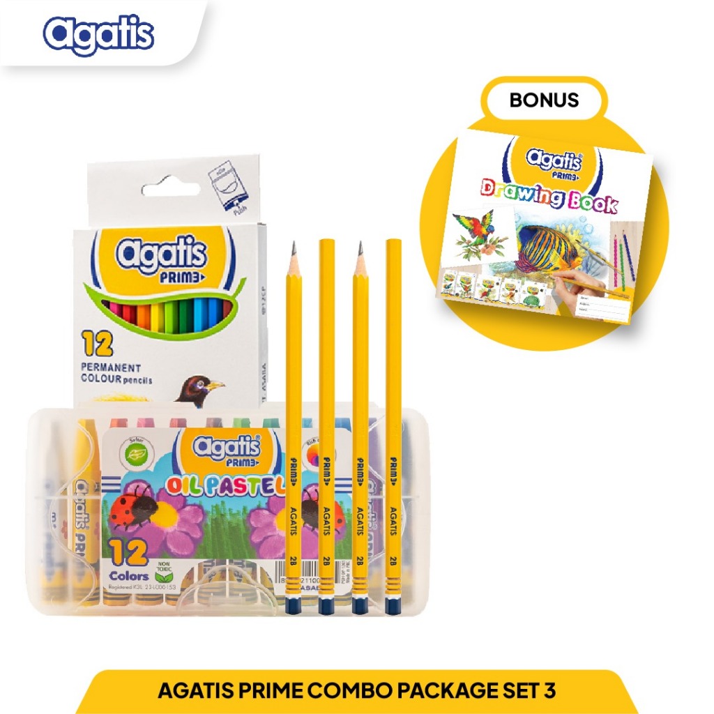 AGATIS Stationery - Prime Drawing Package Stationery PAUD/TK Oil Pastel ...