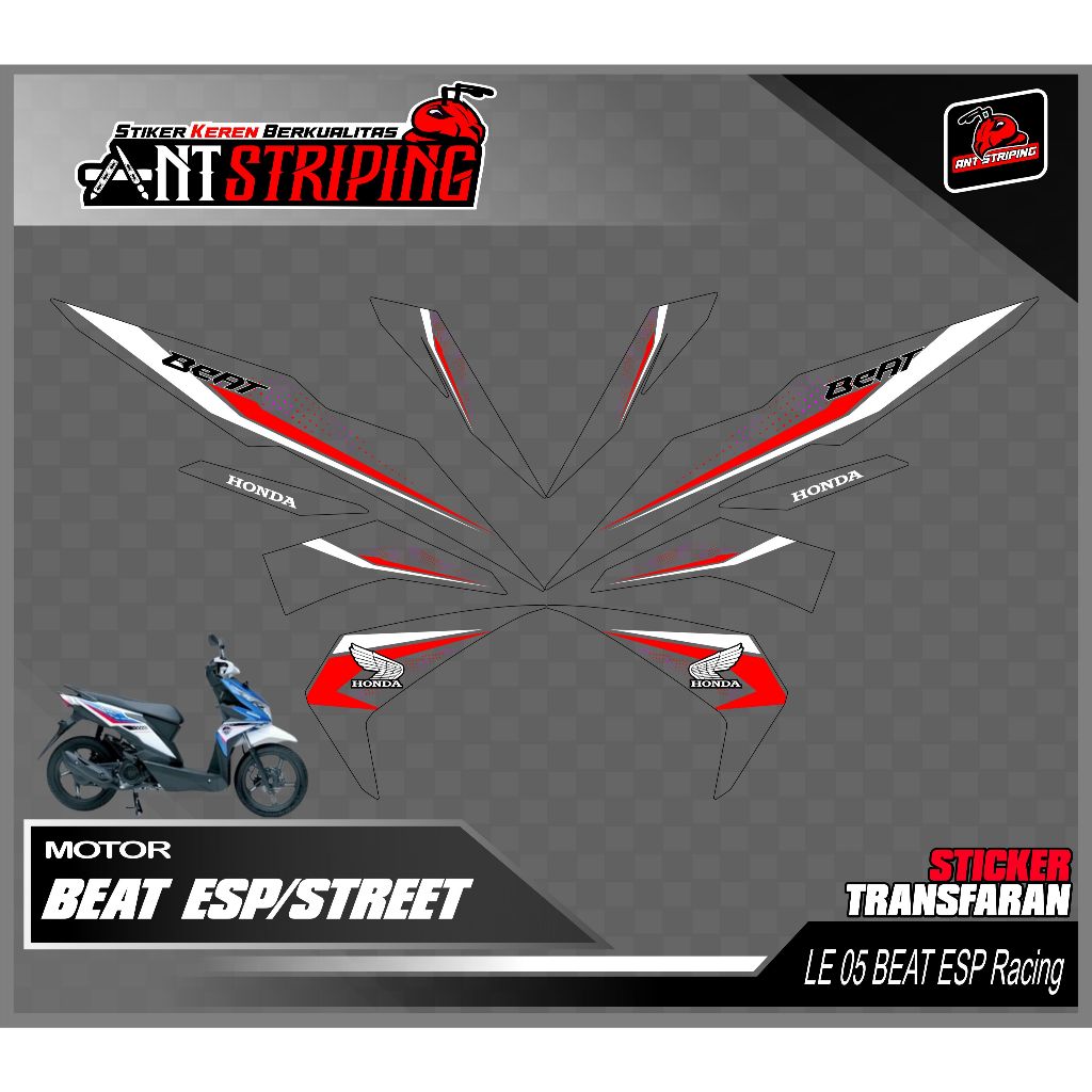 Striping Sticker Transparent Clear Beat esp street fi 2017 2018 2019 ...