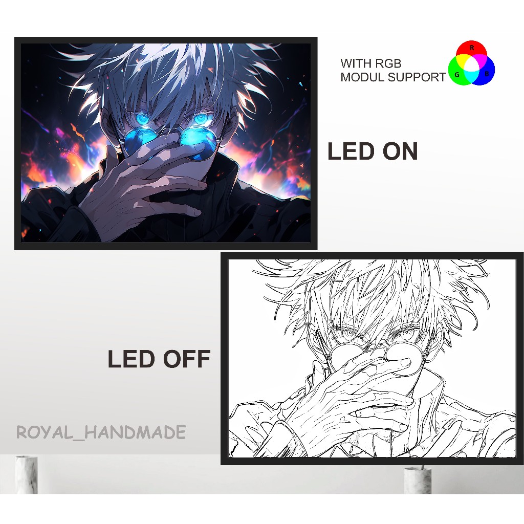 Can CUSTOM Anime jujutsu kaisen Gojo painting On Aesthetic led painting ...