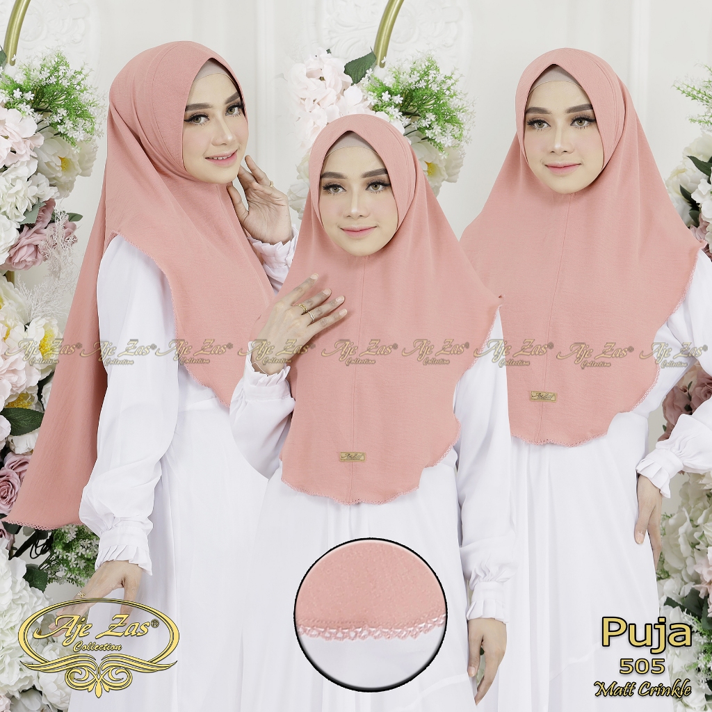 Hijab Syari Piko Soft Pet Antem Code PUJA Premium Antem Material By Ory ...