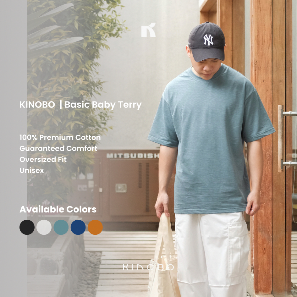 KINOBO | Baby Terry Basic Plain T-Shirt In Marine Blue - Men's ...