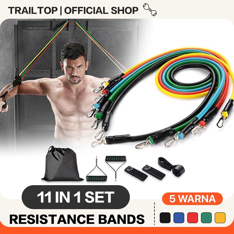TrailTop Resistance Bands 11 in 1 Set Fitness Helper Rope Fitness ...