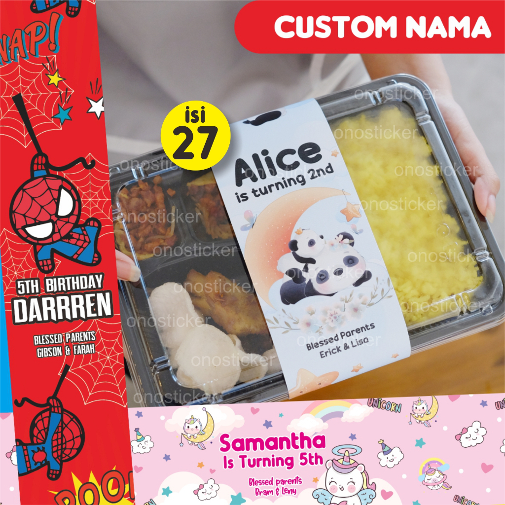 Paperbelt birthday rice bento sticker box | Shopee Philippines