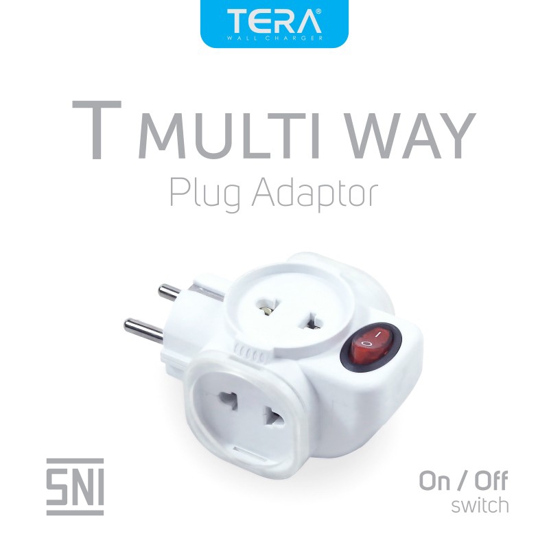 Tera Multi Way T Plug On/Off Switch Plug Adapter - 4 Ways Socket ...