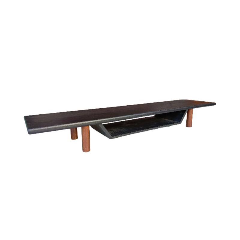 HITAM Removable Hanging Drawer Monitor Stand | Walnut Black Monitor ...