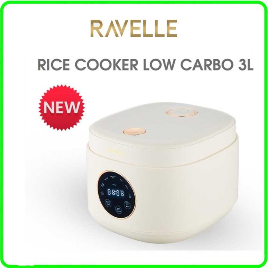 New RAVELLE RCR 3LS Rice Cooker Digital Low Carbo 3 Liter Rice Cooker Low Watt Shopee