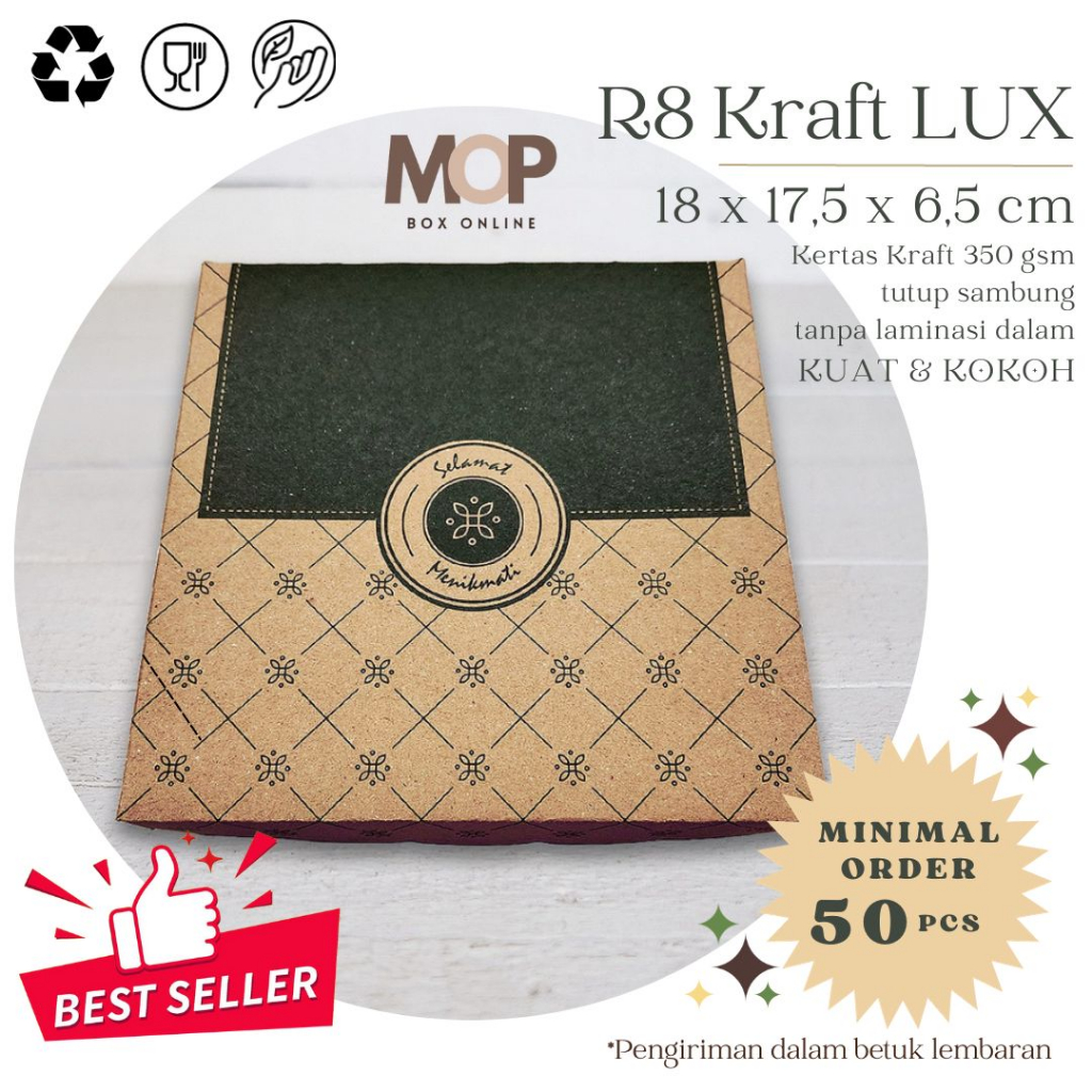 Rice Box 18x18 R8 Kraft LUX Box Rice Kraf Catering Box 18x18 Chocolate ...