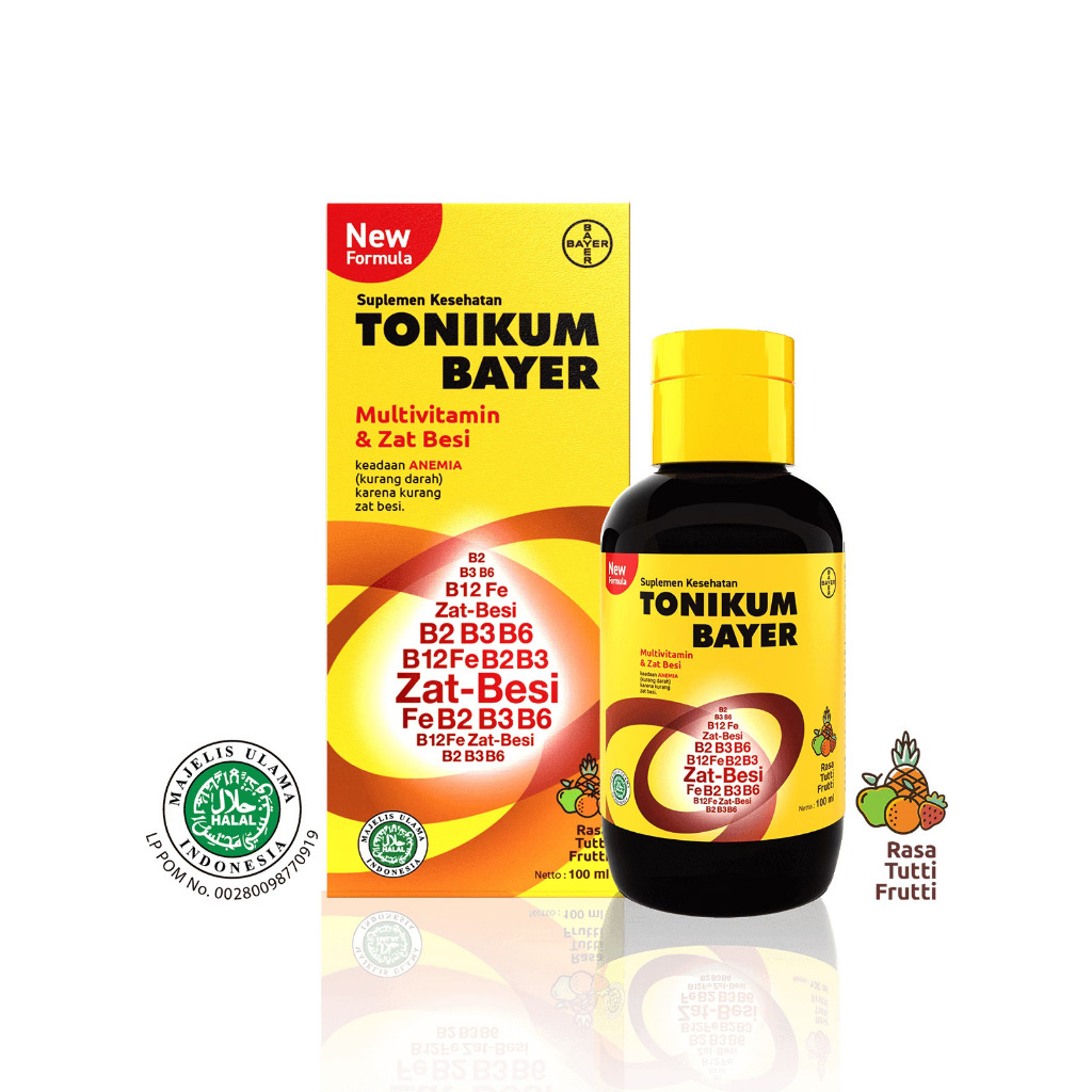 Bayer Tonic Syrup 100ml/Multivitamin And Iron Vitamins/Anemia Vitamins ...