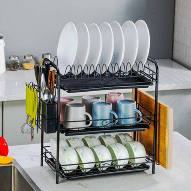 Narita 3-tier STAINLESS STEEL Sink Dish Rack/Multifunctional Dish ...