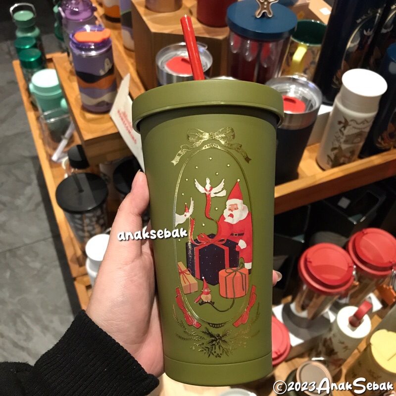 Starbucks Stainless Cold Cup Pigeons Elves Gift 15oz Holiday 2023 ...