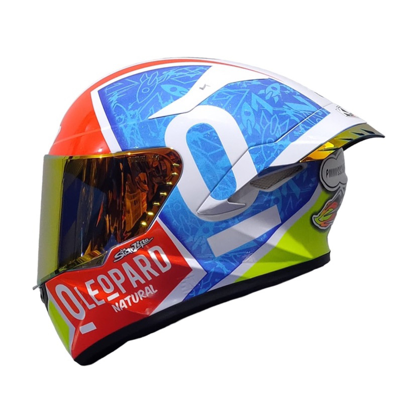 Tt Course Helmet Handsome Package Leopard Misano Motif || SNI Adult ...