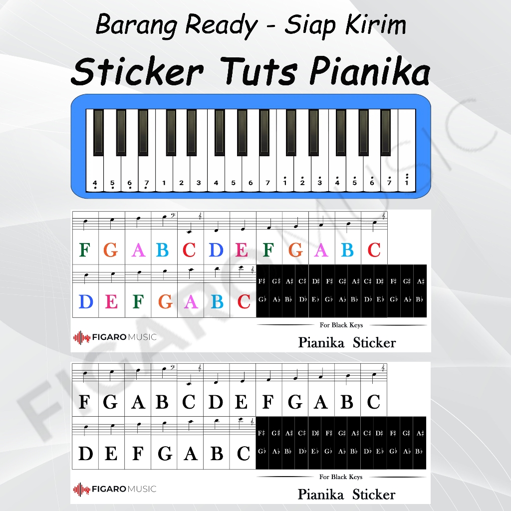 Pianika Sticker Pianika Melodica Key Sticker Letter Notation Shopee
