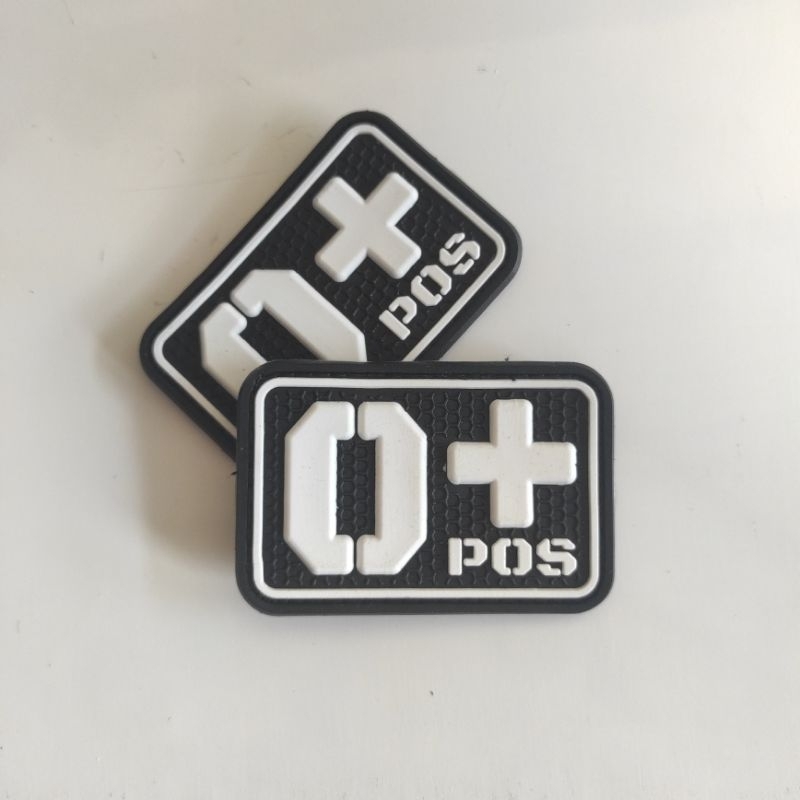 O+ post blood type logo rubber patch / velcro accessories emblem rubber ...