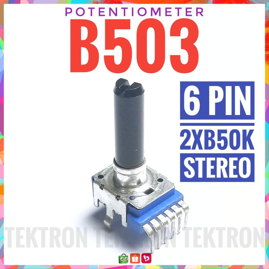 Potentiometer B503 Stereo B50K Potentiometer 50K 503 Mixer Amplifier Audio Shopee Philippines