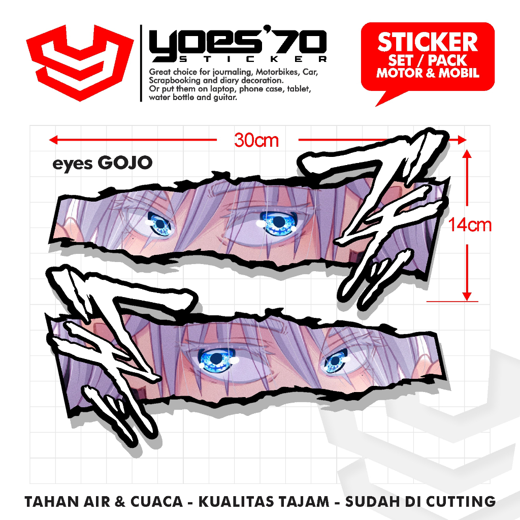 MATA Sticker set Left Right Eye anime Gojo 30cm | Shopee Philippines