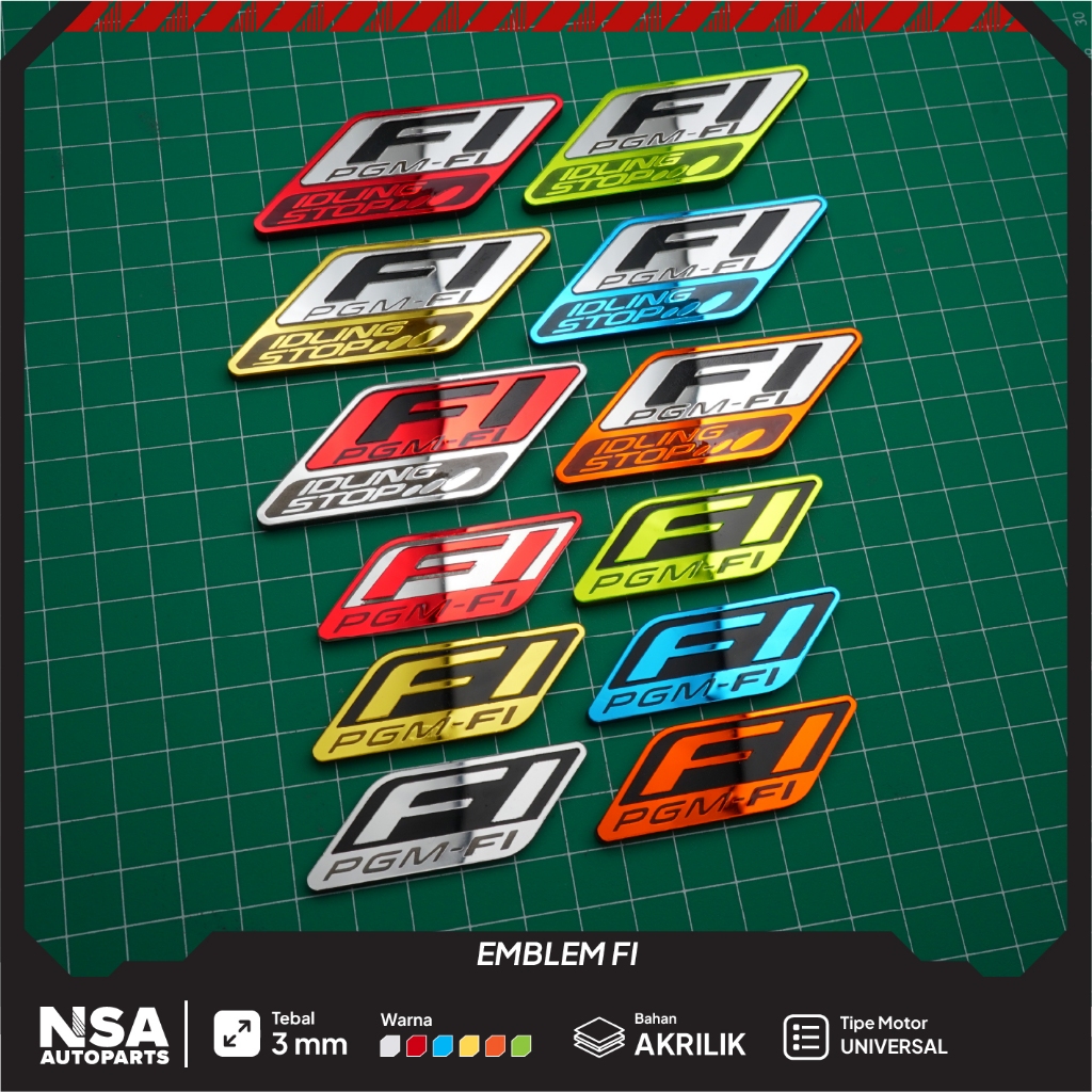 1pcs EMBLEM FI LOGO PGM FI EMBLEM HONDA LOGO EMBLEM PGM IDLING STOP FI ...