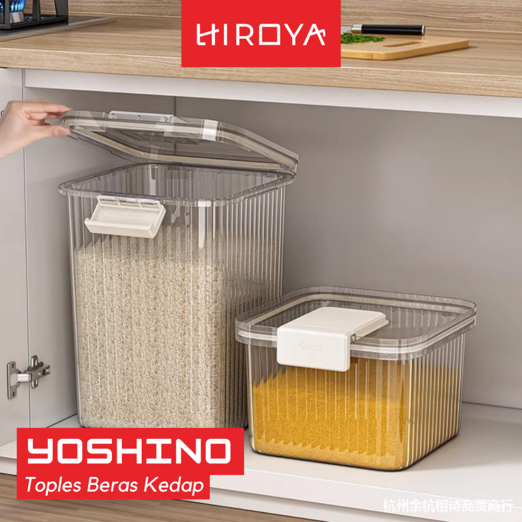 HIROYA - YOSHINO Practical Rice Container Clear Rice Storage Jar Rice ...