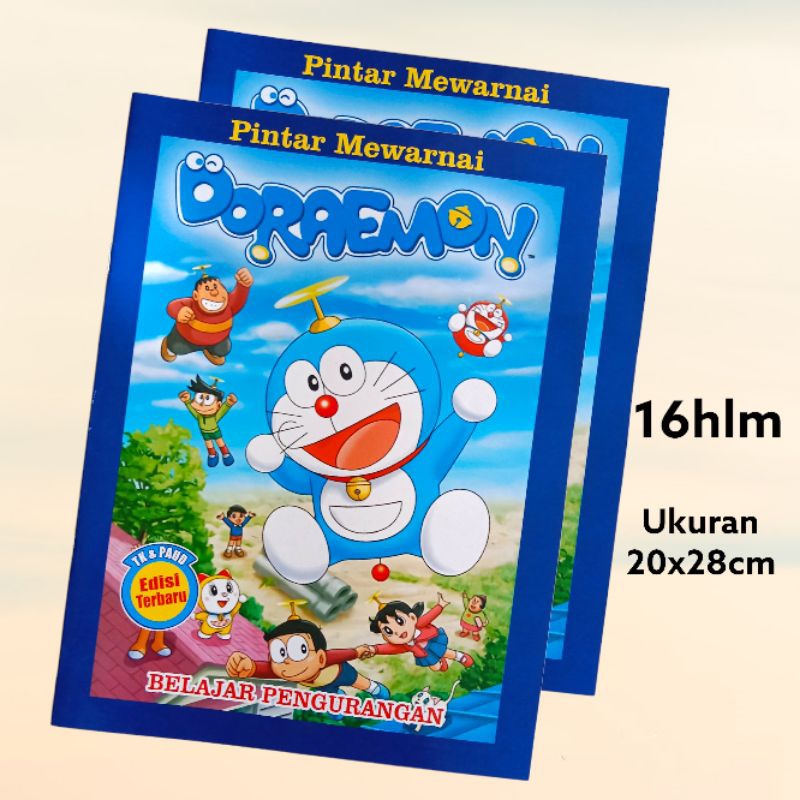 Doraemon Coloring Learning Book Equipped With Subtraction Learning ...