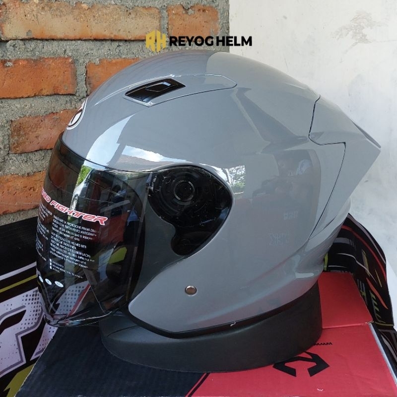 NHK R1 ELITE SINGLE VISOR OPEN FACE HELMET GREY COLOR | Shopee Philippines