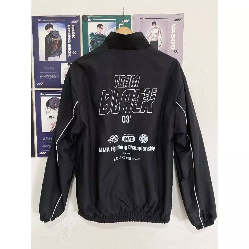 Jaekyung Team Black Jinx Jacket/Tracksuit Team Black Gym Manhwa Jinx ...