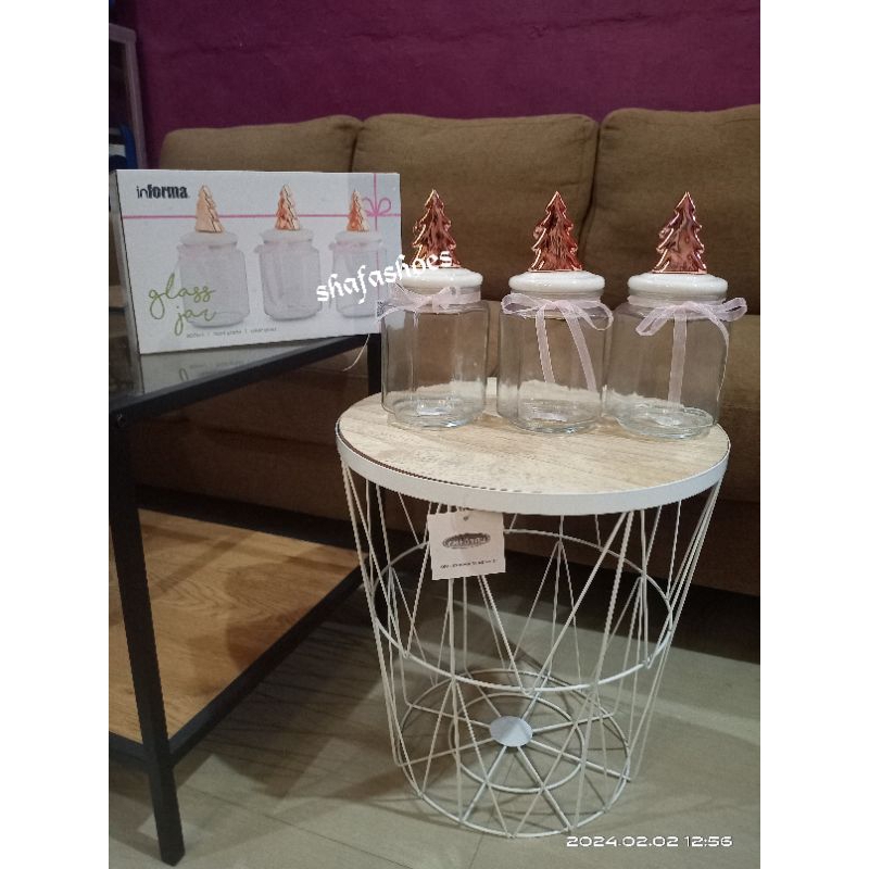 Informa glass jar with rose gold tree ceramic lid 800ml contains 3 ...
