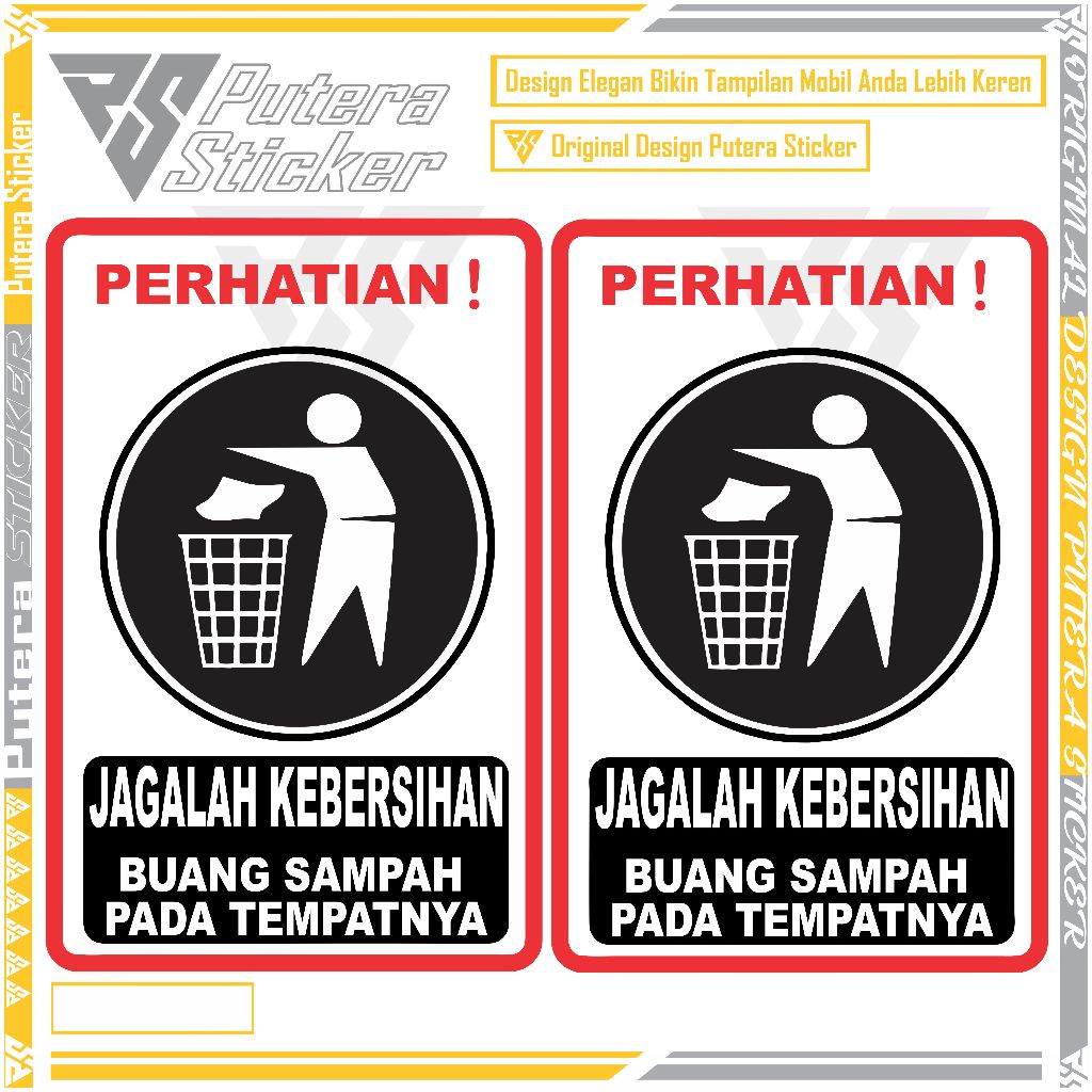Sticker cutting Maintain The Cleanliness Of Waste In Place | Shopee ...