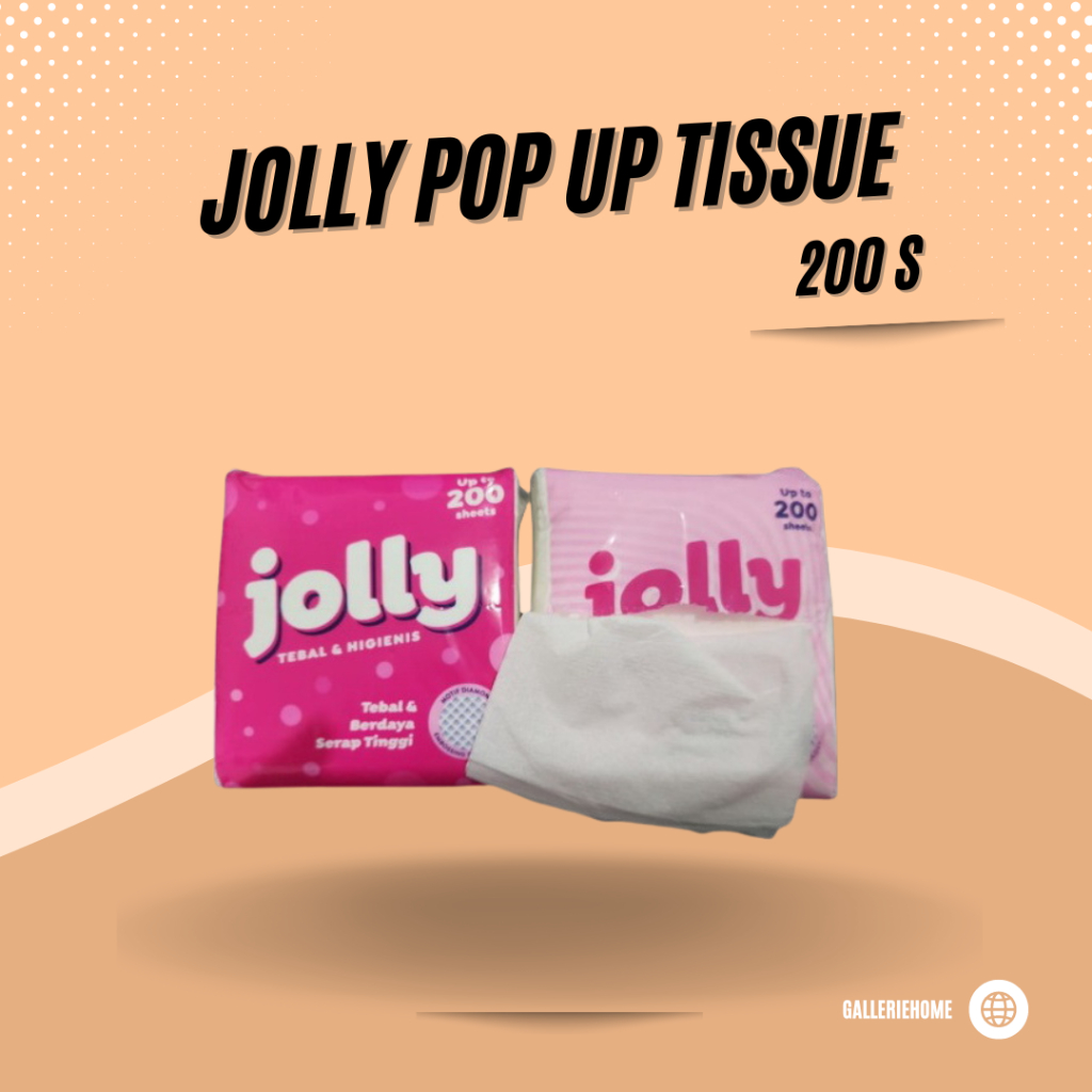 Tissue / Facial Tissue / JOLLY Pop Up Tissue - 200 Sheets | Shopee ...