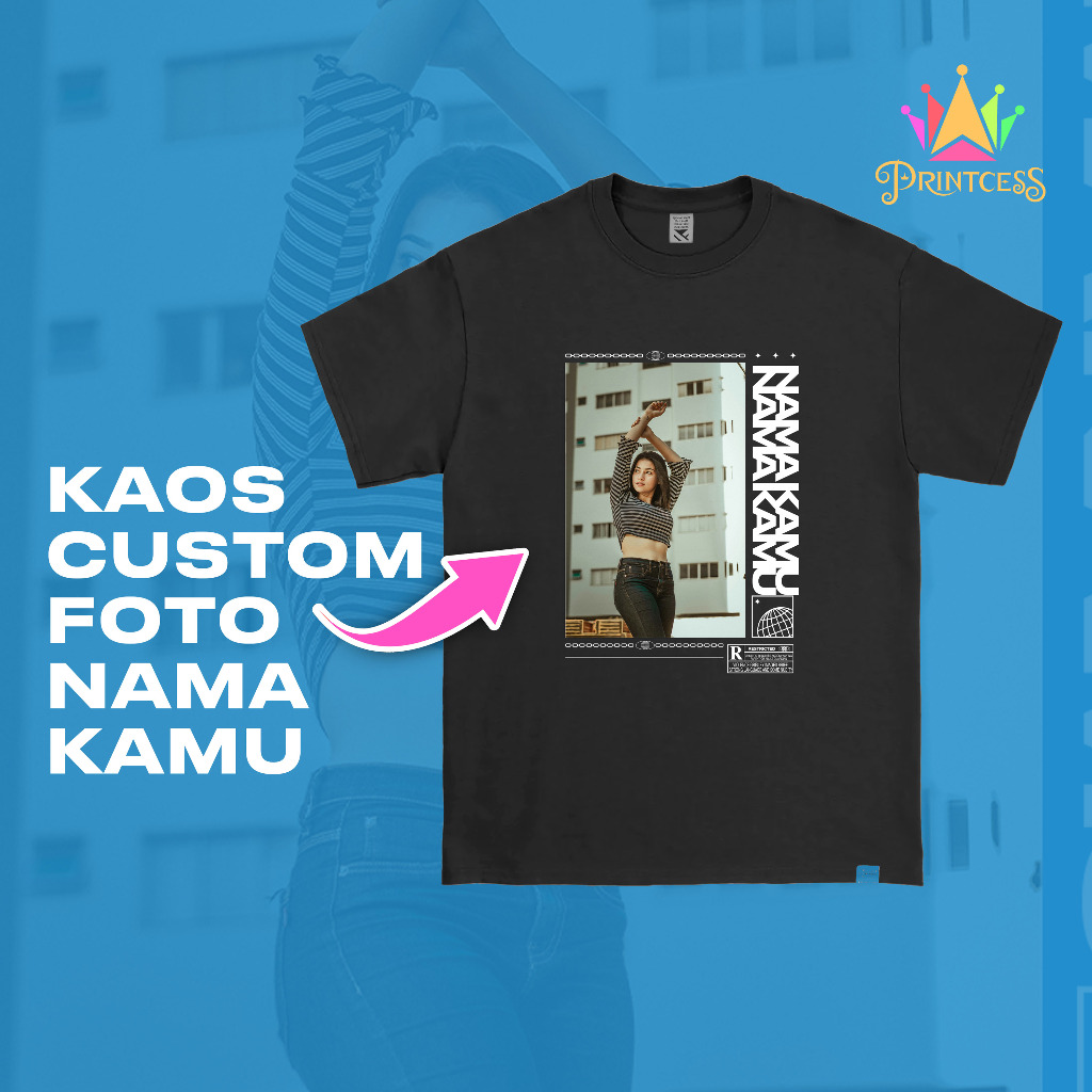 Custom TShirt Change Photo And Name Template A Cotton 24s Combed 100