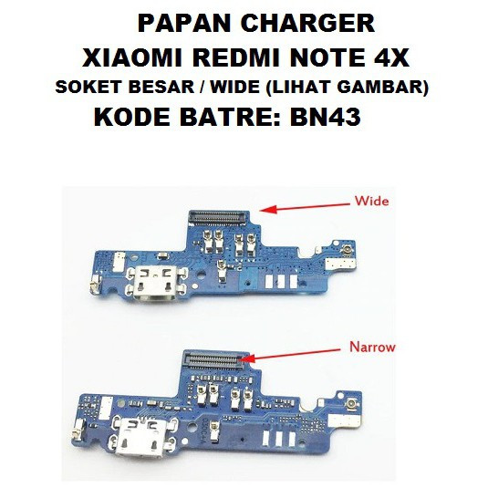 Charger Board XIAOMI REDMI NOTE 4X Large Socket/WIDE FLEXIBLE PCB