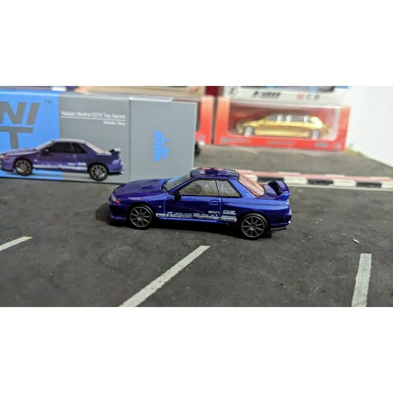 Diecast Mini GT Nissan Skyline GTR R32 Top Secret Blue no 589 | Shopee ...