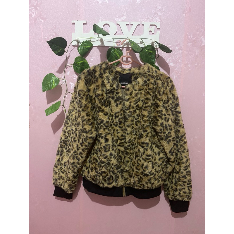 Pl Outer Jacket Top Leopard Bomber Bu*lu F*ur | Shopee Philippines