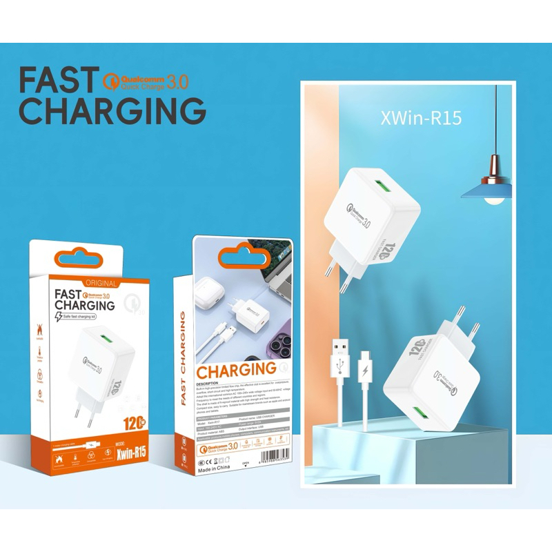 [SH075] Charger Xwin R15 120W Support Fast Charging Heavy Shell